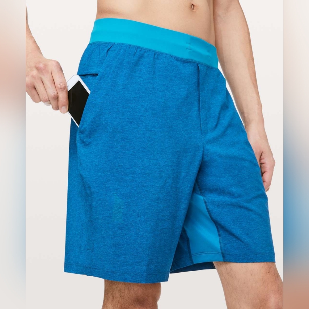 Lululemon T.H.E. Short 9" Linerless In Heathered Textured Vivid Aqua Medium